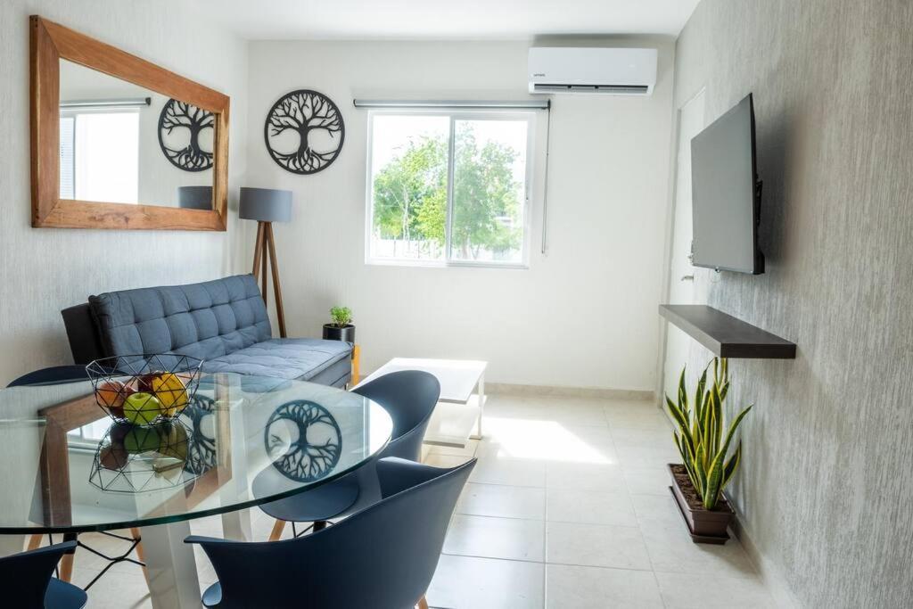 Апартаменты Depto 2 Rec. Con Vista A La Piscina En C. Privada Плая-дель-Кармен Экстерьер фото