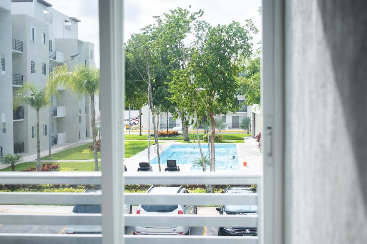 Апартаменты Depto 2 Rec. Con Vista A La Piscina En C. Privada Плая-дель-Кармен Экстерьер фото